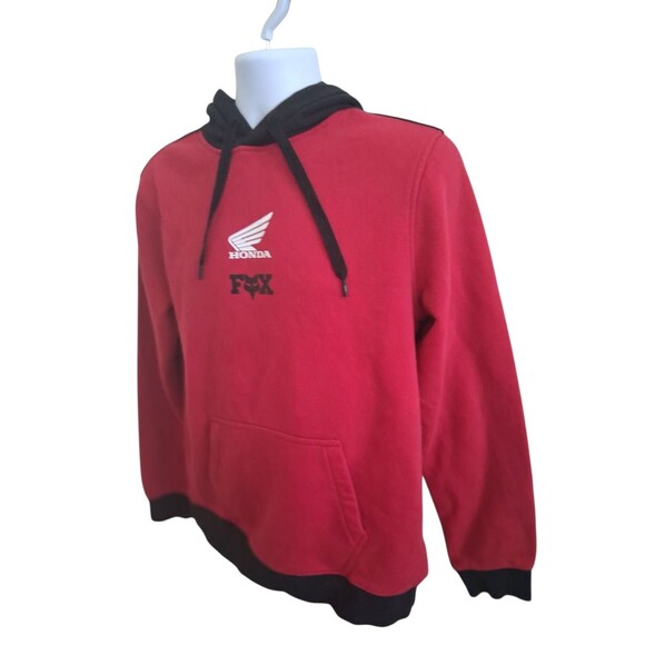 Fox Hoodie Mens M Red Black Racing Honda HRC Pullover Sweatshirt Motocross BMX - Picture 4 of 5